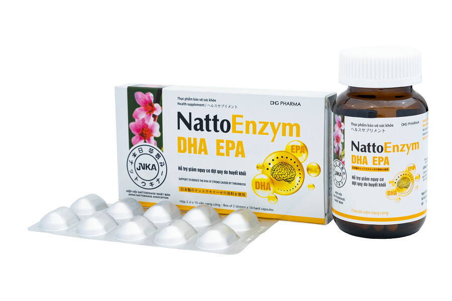 Sản phẩm NattoEnzym DHA EPA của DHG Pharma hỗ trợ điều trị bệnh đột quỵ