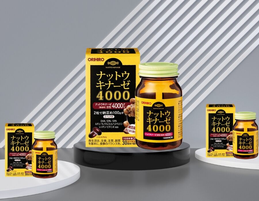 4000FU Orihiro Nattokinase hỗ trợ giảm nguy cơ đột quỵ